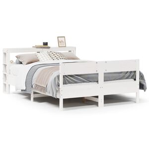 vidaXL Sengeramme uten madrass hvit 140x190 cm heltre furu