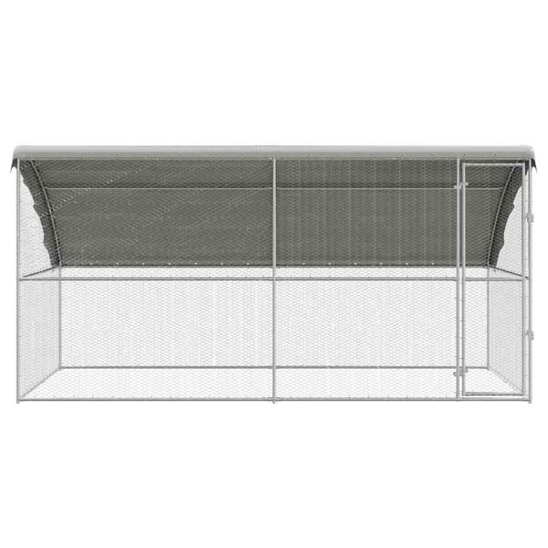 vidaXL Hønsebur 2 pcs sølv 400 x 200 x 198,5 cm Galvanisert Stål
