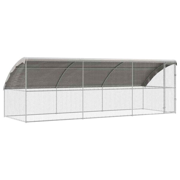 vidaXL H&oslash;nsebur 3 pcs s&oslash;lv 600 x 200 x 198,5 cm Galvanisert St&aring;l
