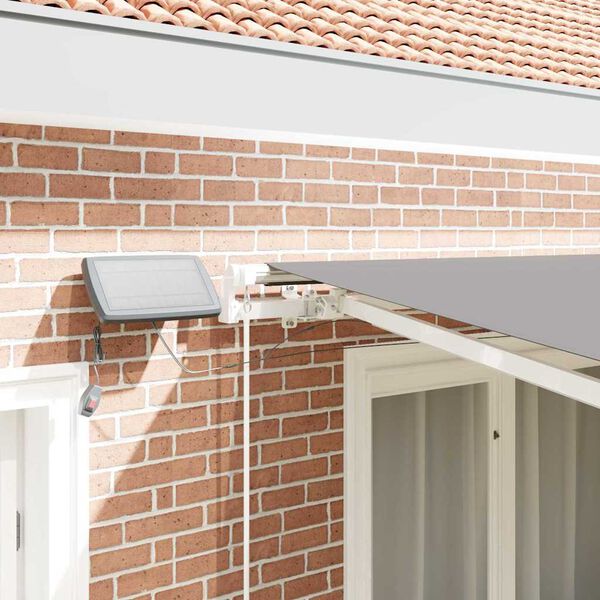 vidaXL Markiseramme med LED -stripelys Hvit 350 x 250 cm Aluminium