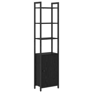 vidaXL Bokskap 6 niv&aring;er 40 x 24 x 161 cm Konstruert tre Svart Eik