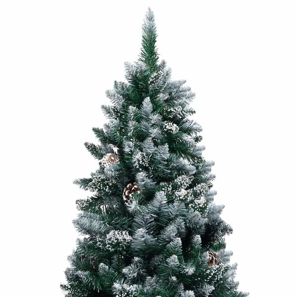 vidaXL Kunstig juletre med LED og kulesett og kongler 240 cm