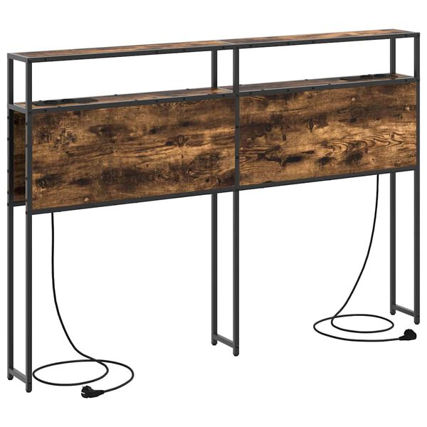 vidaXL Lagringshodegavl med hylle R&oslash;kt eik 150 cm Konstruert tre