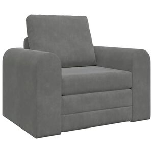 vidaXL Sammenleggbar Sofa seng M&oslash;rkegr&aring; 98 x 71 x 83 cm Fl&oslash;yel