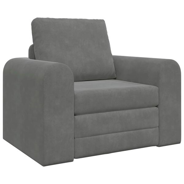 vidaXL Sammenleggbar Sofa seng M&oslash;rkegr&aring; 98 x 71 x 83 cm Fl&oslash;yel