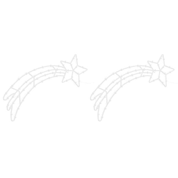 vidaXL Julelys stjerneskudd silhuett 2 stk 35 LEDs varm hvit
