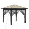 vidaXL Gazebo med 4 sidevegger 2,6 x 2,6 m Krem og Antrasitt