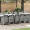 vidaXL Hage Spisestue Set med Puter med pute 17 pcs Lysegr&aring; PP