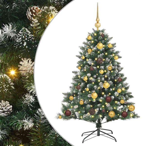 vidaXL Kunstig juletre med 150 LED grønn 120 cm PVC og plast og stål