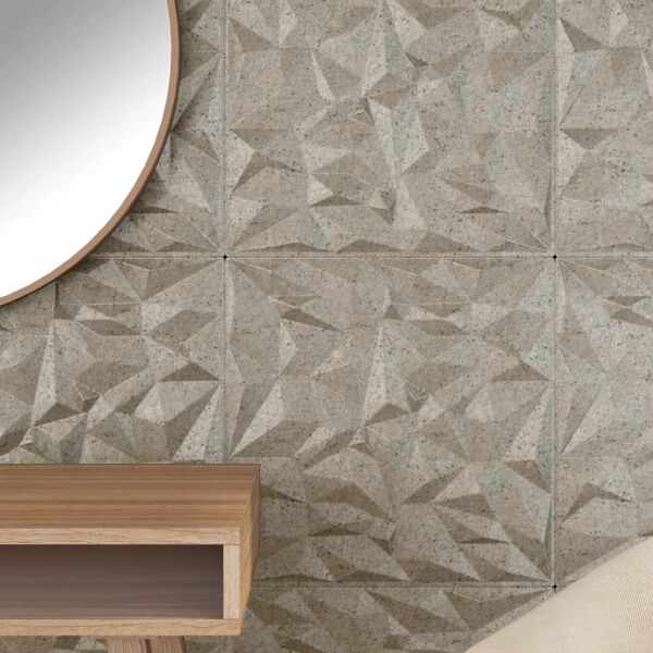 vidaXL Veggpaneler 12 stk beton 50x50 cm XPS 3 m² ametyst