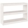 vidaXL Bokhylle/romdeler hvit 100x30x71,5 cm furu