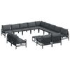 vidaXL Hagesofa Set 14 stk. Svart St&aring;l