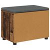 vidaXL Gangbenk med pute med lagring Gammelt tre 60 x 38 x 46 cm