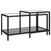 vidaXL Tebord 2 stk herdet glass svart