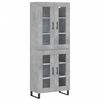 vidaXL Highboard betonggr&aring; 69,5x34x180 cm konstruert tre