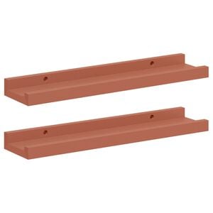 vidaXL Vegghylle med hylle 2 pcs R&oslash;d 40 x 9 x 3 cm Konstruert tre