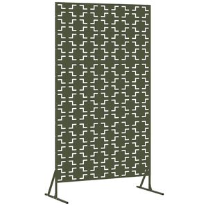 vidaXL Personvernsvegg 100 x 50 x 180 cm St&aring;l Olivengr&oslash;nn