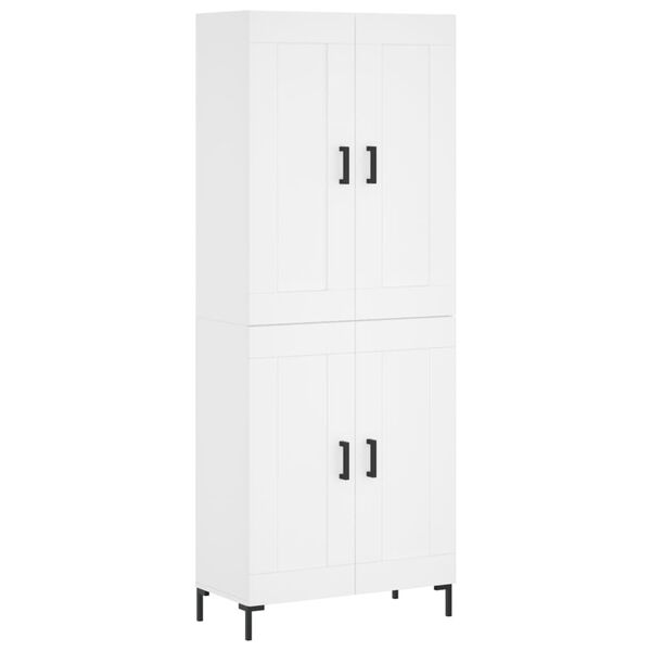 vidaXL Highboard hvit 69,5x34x180 cm konstruert tre