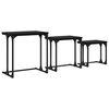 vidaXL Kaffebord med Nesting 3 pcs Svart eik 50,5 x 35 x 53 cm