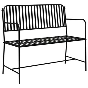vidaXL Hagebenk 2 -Seater 103,5 x 51,5 x 90 cm St&aring;l Svart