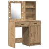 vidaXL Dressingbordsett med LED 2 stk. Artisan Eik Konstruert tre