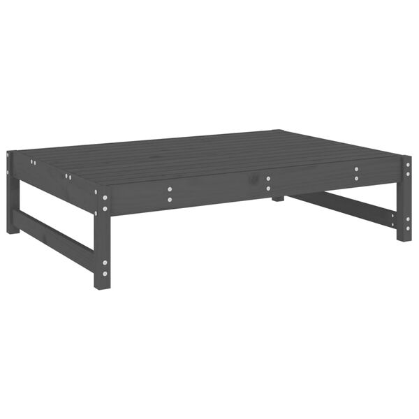 vidaXL Hagefotskammel grå 120x80 cm heltre furu