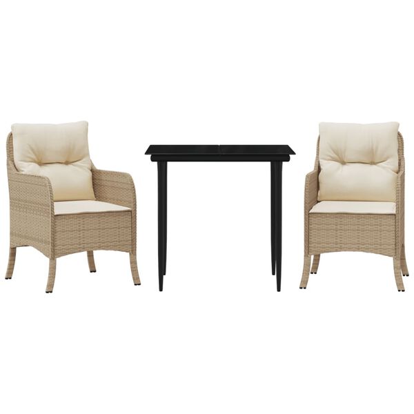 vidaXL Hagespisegruppe med puter 5 deler polyrotting beige