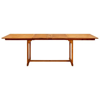 vidaXL Utendørs spisebord (160-240)x100x75 cm heltre akasie