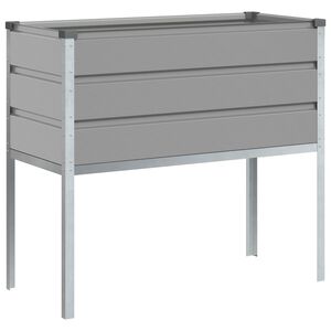 vidaXL Plantekassed Lysegr&aring; 100 x 45 x 90 cm Galvanisert St&aring;l