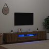 vidaXL TV-benk med LED-lys artisan eik 200x35x40 cm konstruert tre