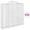 vidaXL Gabionkurver buede 18 stk 200x30x180/200 cm galvanisert jern