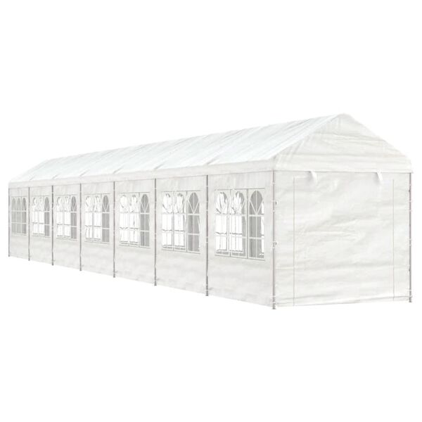 vidaXL Paviljong med tak hvit 15,61x2,28x2,69 m polyetylen