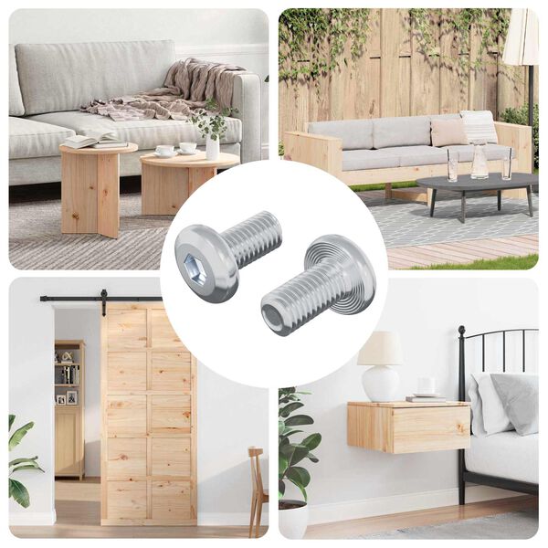 vidaXL L&aring;seskrue Ensfarget 2 pcs s&oslash;lv M6 x 12 mm St&aring;l