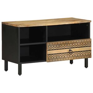 vidaXL TV-benk svart 80x33,5x46 cm grovt heltre mangotre