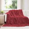 vidaXL Kastepledd 6 pcs Bordeaux R&oslash;d 270 x 240 cm Fleece