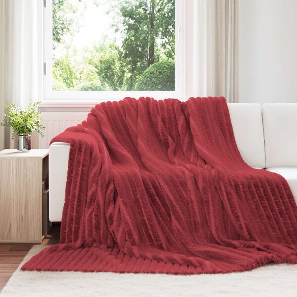 vidaXL Kastepledd 6 pcs Bordeaux R&oslash;d 270 x 240 cm Fleece