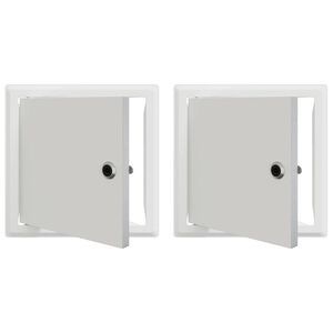 vidaXL Tilgangspanel 2 pcs Hvit 23 x 23 x 3 cm St&aring;l