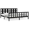 vidaXL Sengeramme med hodegavl svart 200x200 cm heltre