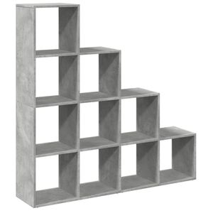 vidaXL Bokhylle 4 etasjer betonggr&aring; 131,5x29x131,5 cm konstruert tre