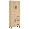 vidaXL Highboard sonoma eik 69,5x34x180 cm konstruert tre