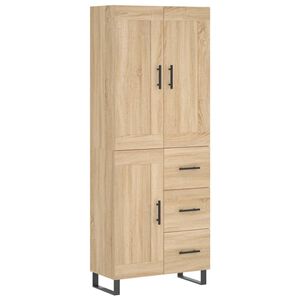vidaXL Highboard sonoma eik 69,5x34x180 cm konstruert tre