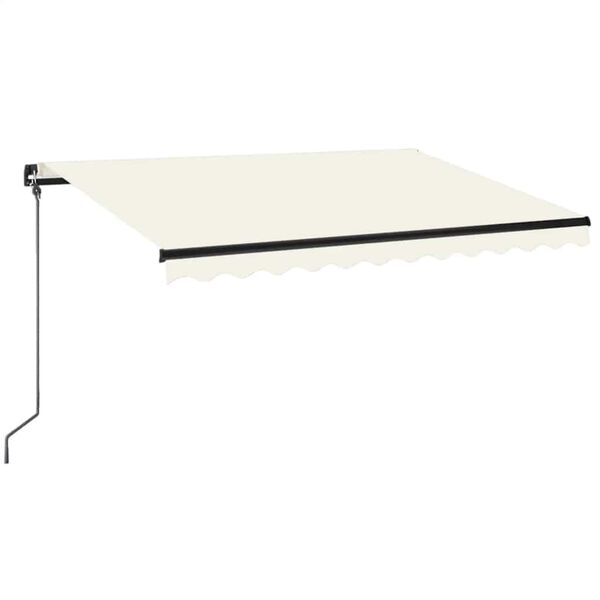vidaXL Manuell uttrekkbar markise med LED 350x250 cm kremhvit