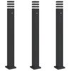 vidaXL Utend&oslash;rs gulvlamper med sensorer 3 stk svart 110 cm aluminium