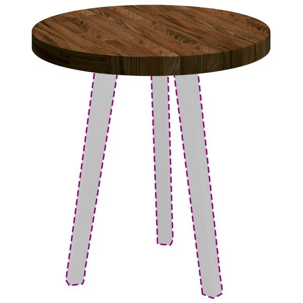 vidaXL Bordplate Lys Brun &Oslash; 50 x 4 cm Massivt Eiketre