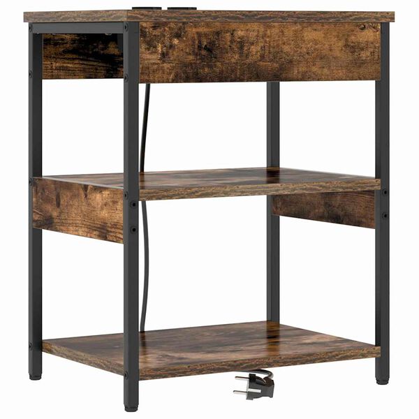 vidaXL Nattbordskap R&oslash;kt eik 41 x 31 x 51 cm Konstruert tre