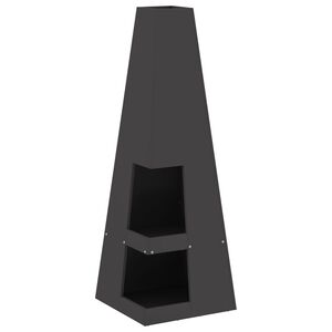 vidaXL Bålplass Svart 35 x 35 x 100 cm Stål