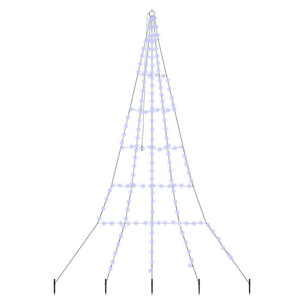 vidaXL LED Juletre med Bakkepler med 168 LED Blå 300 cm Metall