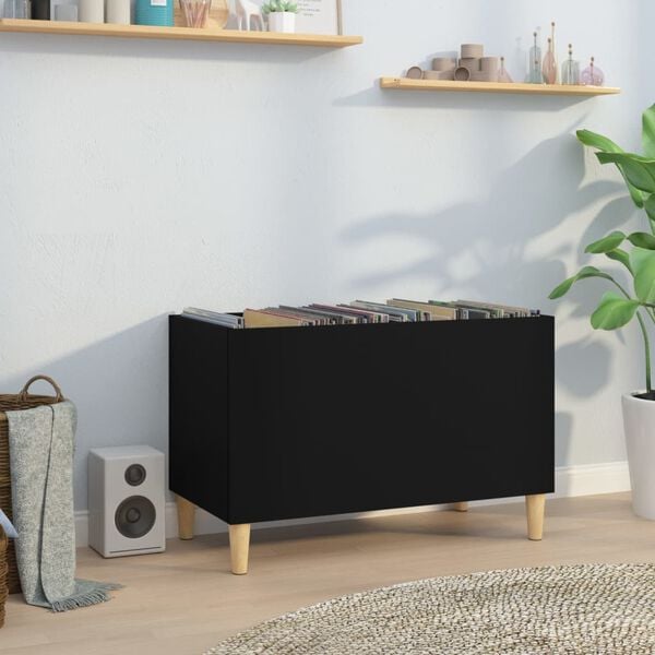 vidaXL Hifi-benk svart 74,5x38x48 cm konstruert tre