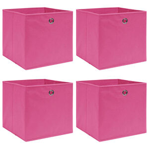 vidaXL Oppbevaringsbokser 4 stk rosa 32x32x32 cm stoff