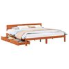 vidaXL Sengestamme med hodegjerde Vokset Brun 180 x 200 cm Massiv furu